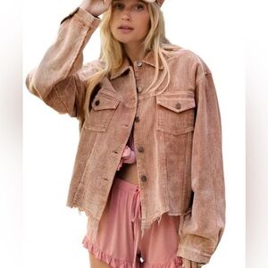 POL Oversized ribbed shacket